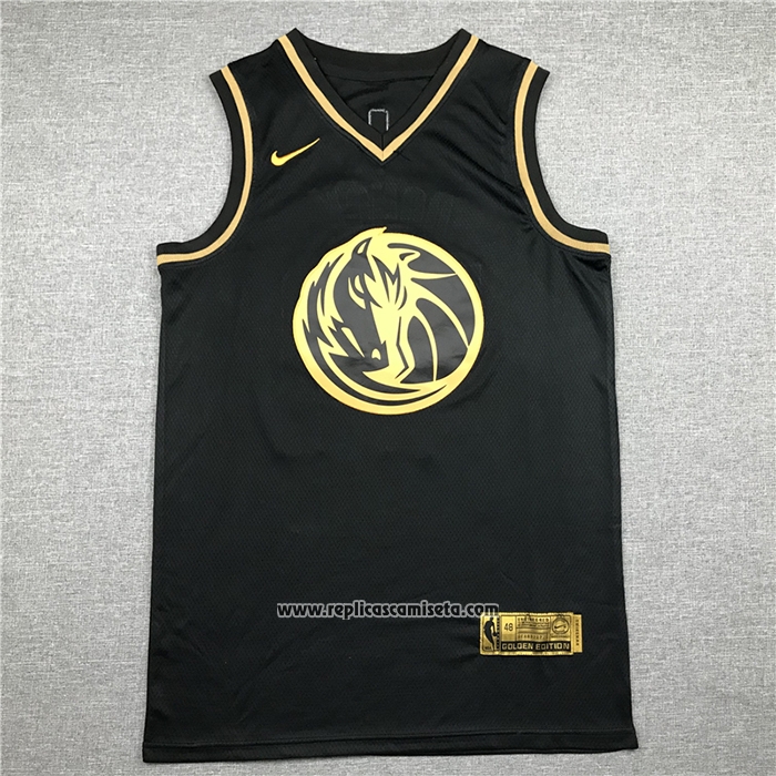 Camiseta Golden Edition Dallas Mavericks Luka Doncic #77 Negro